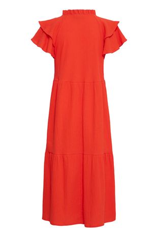 Lifana Cotton Midi Dress - Red