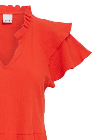 Lifana Cotton Midi Dress - Red