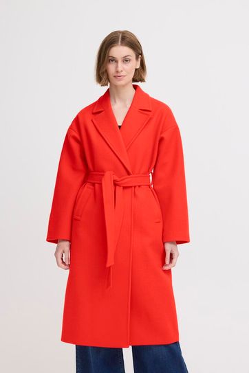 Jane Long Coat - Fiery Red