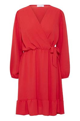 Elma Tie Wrap Dress - Ribbon Red