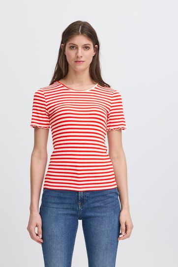 Cilla Tee - Cream / Red Stripe