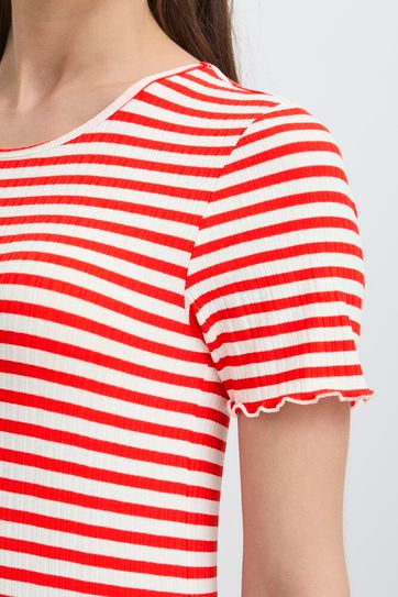 Cilla Tee - Cream / Red Stripe