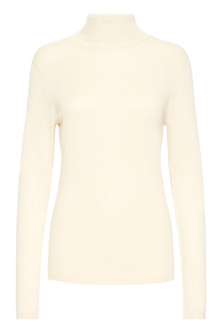 Fine Knit Roll Neck - Almond