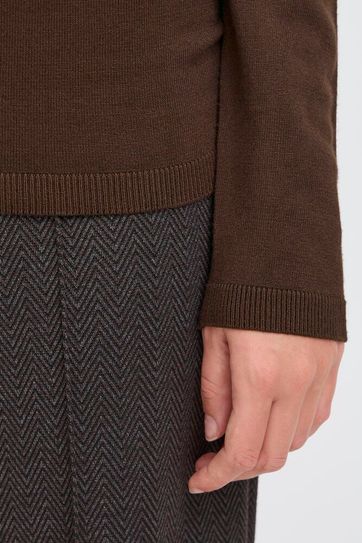 Fine Knit Roll Neck - Coffee