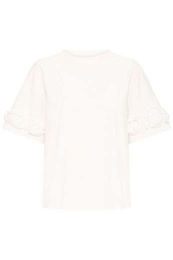 Rose Sleeve Oversized Tee - White