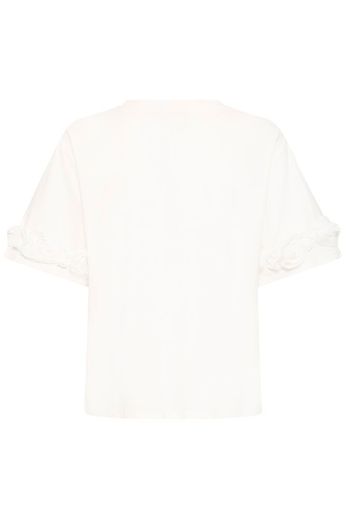 Rose Sleeve Oversized Tee - White