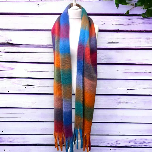 Colour Block Check Cosy Scarf