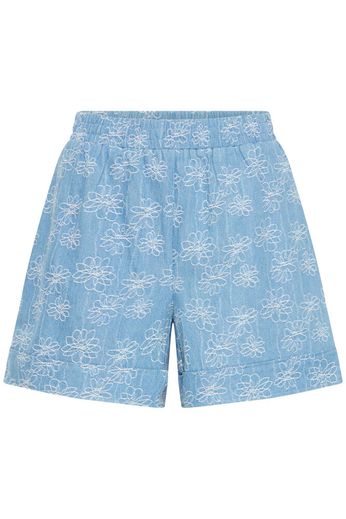 Soft Denim Embroidered Short