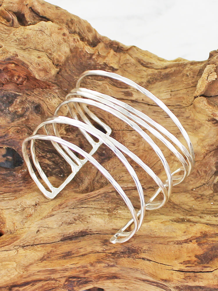 Multi Strand Cuff - Silver