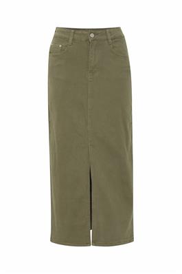 Long Denim Skirt - Dusty Olive