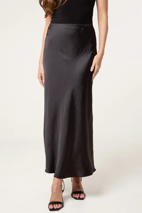 Slinky Midi Skirt - Black