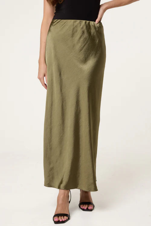 Slinky Midi Skirt - Soft Green