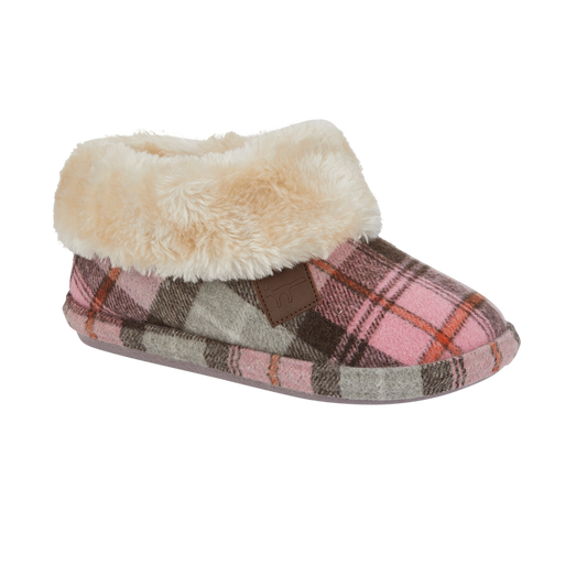 Slipper Short Boot - Blush Check