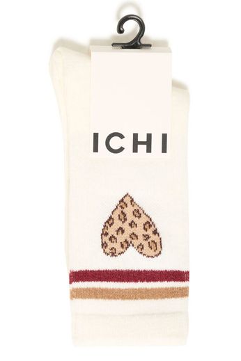 Socks - White Leopard Heart