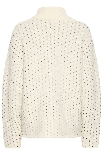 Mara Roll Neck Jumper - Cream Spot