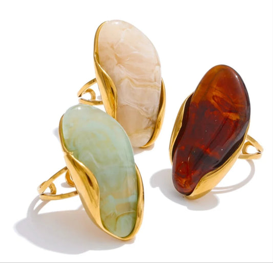 MG Large Stone Ring - 2 Colours