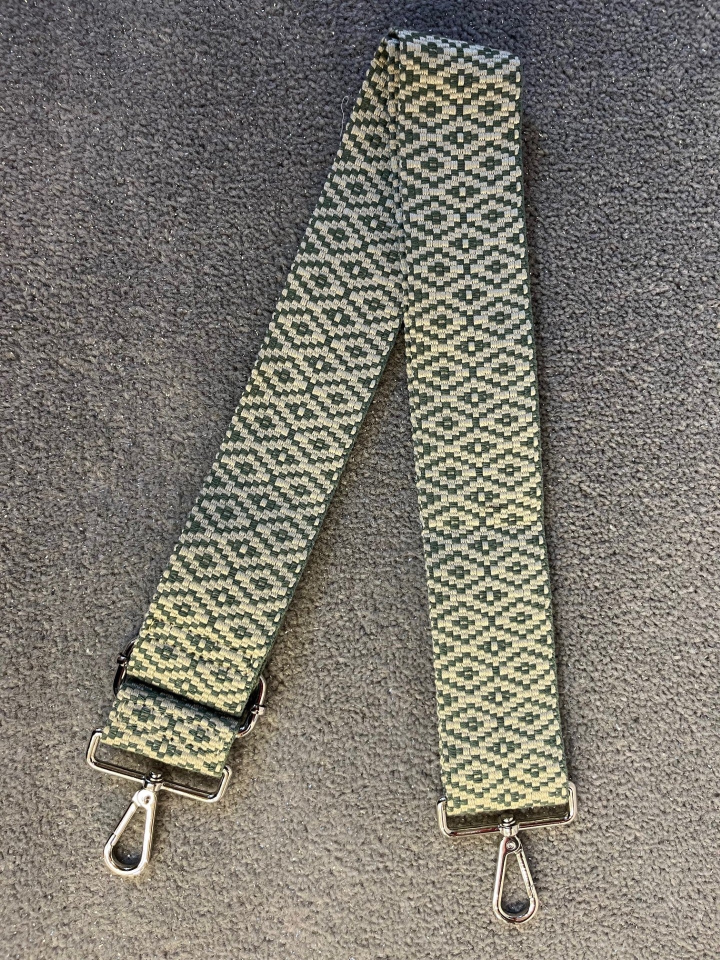 Handbag Strap - Olive Green Diamond