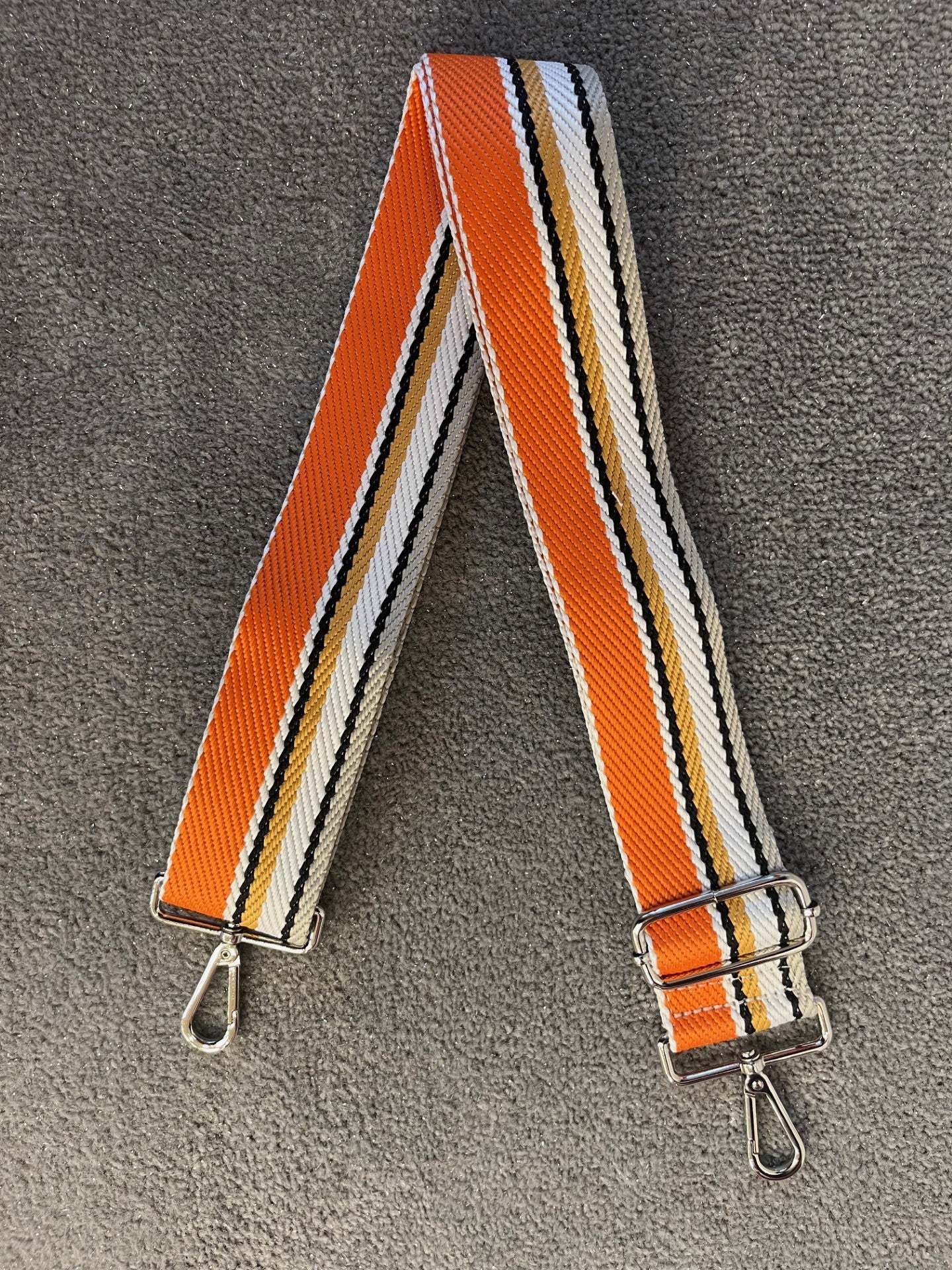 Replaceable Handbag Strap - Orange Wide Stripe