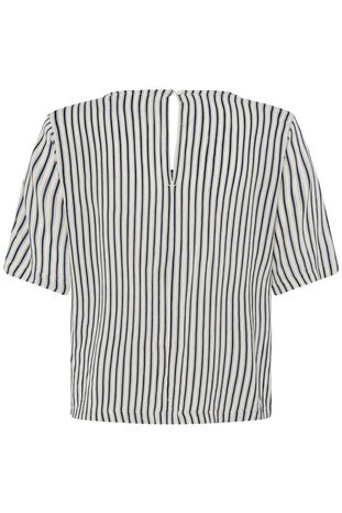 Marrakech V Neck Top - Navy Stripe