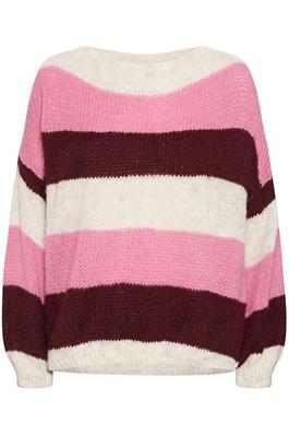 Burgundy Pink Stripe Cosy Fit Jumper