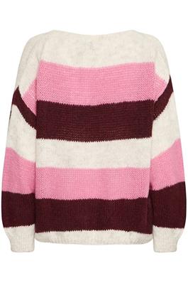 Burgundy Pink Stripe Cosy Fit Jumper