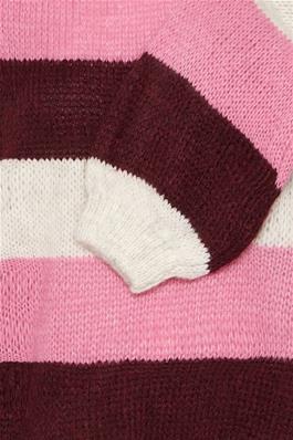 Burgundy Pink Stripe Cosy Fit Jumper