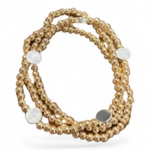 Triple Beaded Bracelet - Silver or Gold