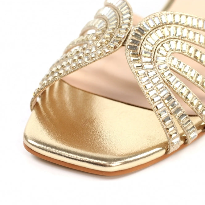 Twinkle Block Heel Sandal - Gold