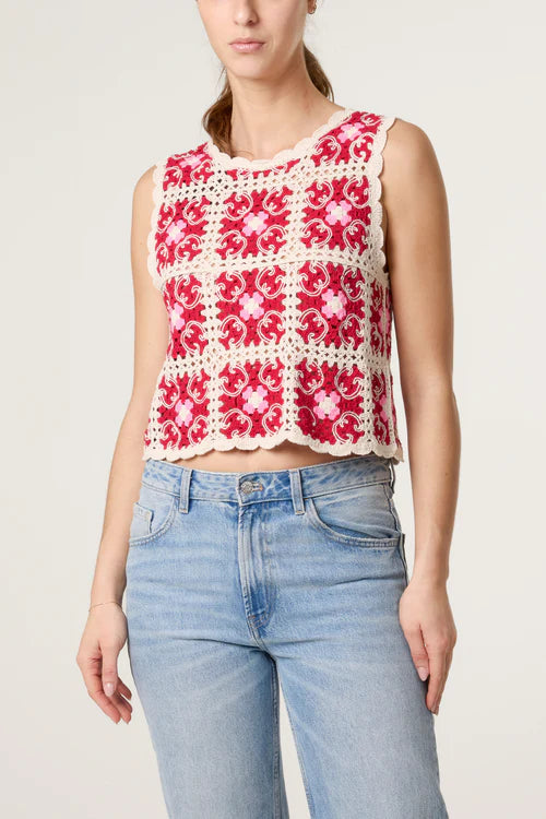 Arabesque Patchwork Crochet Tank