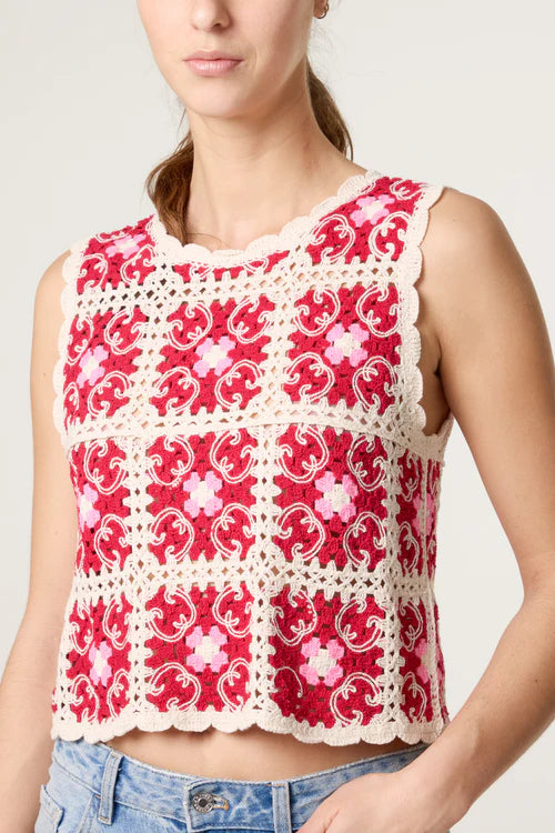 Arabesque Patchwork Crochet Tank