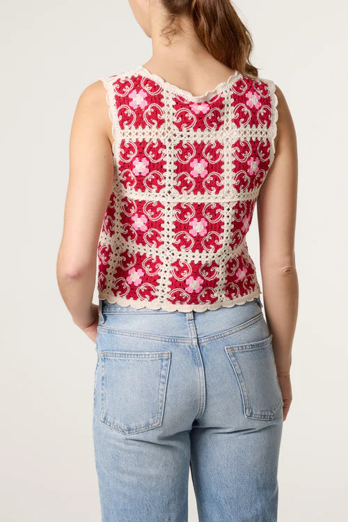 Arabesque Patchwork Crochet Tank