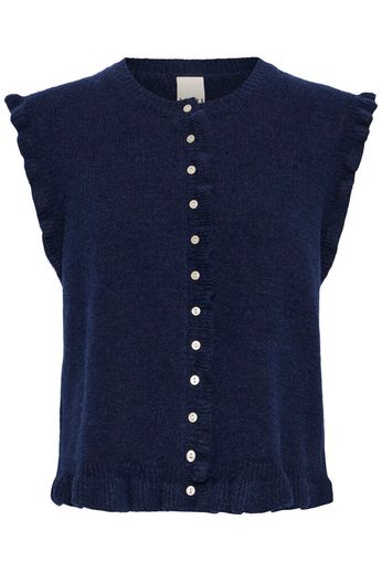 Knit Buttoned Waistcoat - Navy