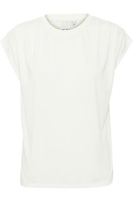 ICHI Sleeveless Top with Gathered Shoulder Detail - Cloud