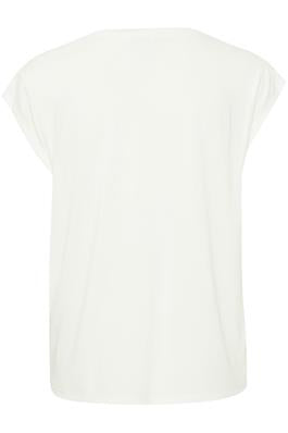 ICHI Sleeveless Top with Gathered Shoulder Detail - Cloud