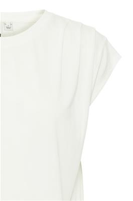 ICHI Sleeveless Top with Gathered Shoulder Detail - Cloud