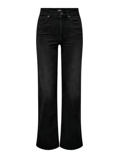 ONLY High Waist Wide Leg Jean - Washed Black