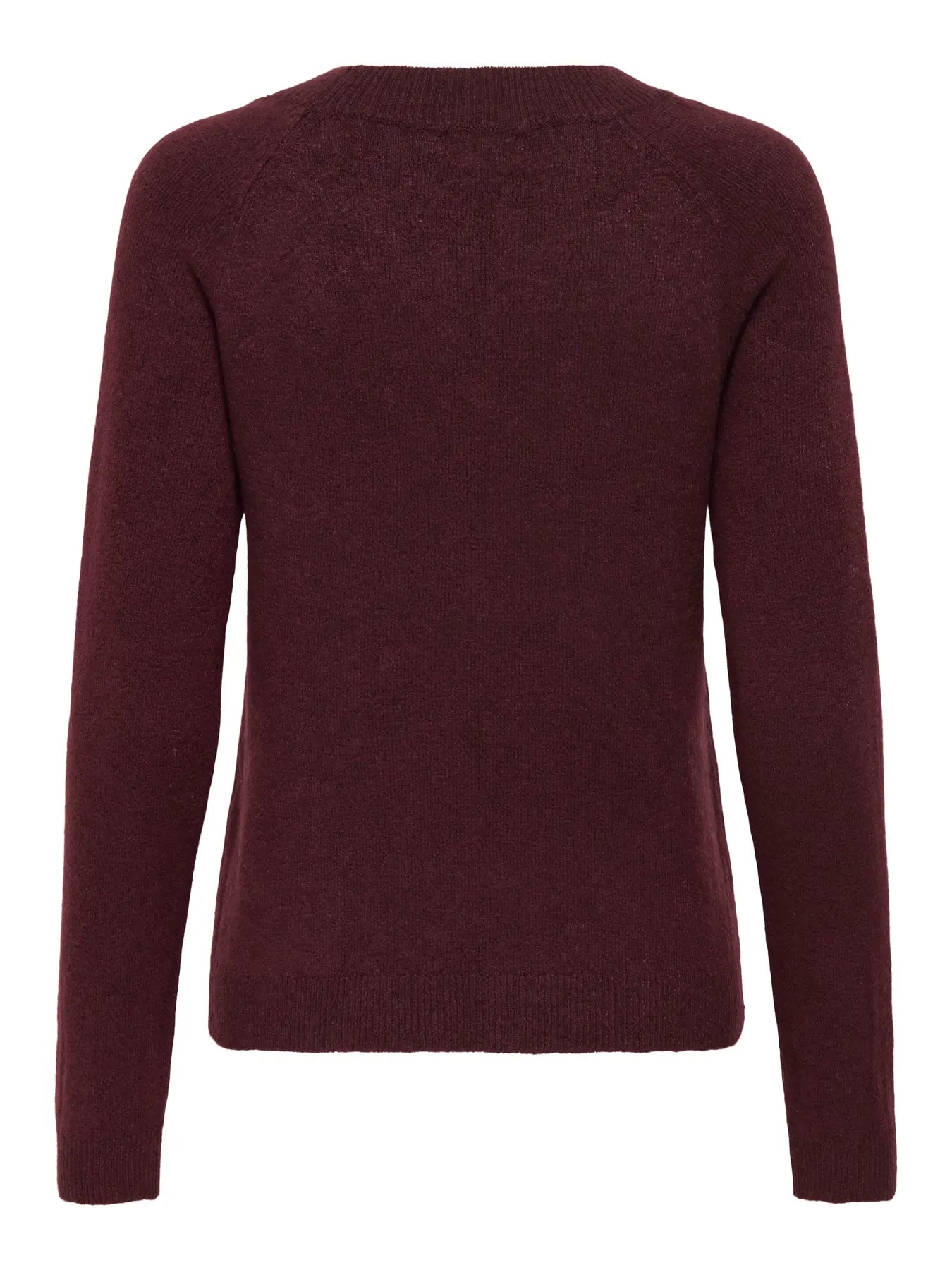 Round Neck Lightweight Jumper - Wine Melange