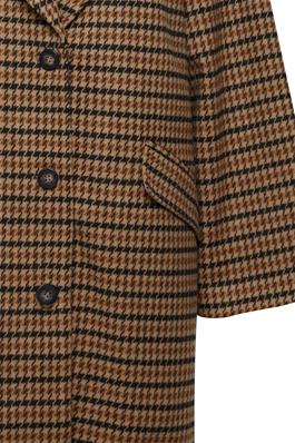 Long Smart Dogtooth Coat - Tigers Eye