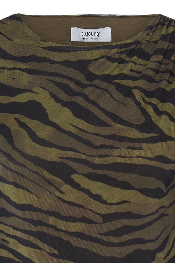 Mesh LS Top - Khaki / Black Zebra