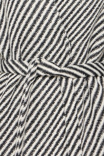 Kat Wrap Coat with Belt - Black Stripe